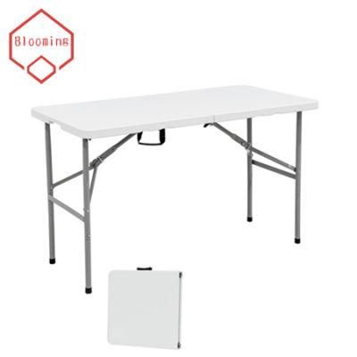 Outdoor Furniture White Adjustable Height Plastic Folding Tables 4FT