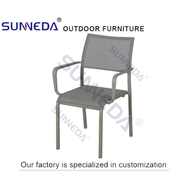 Restaurant Outdoor Table and Chairs Garden Set Aluminum Dining Table Set with Marble Table