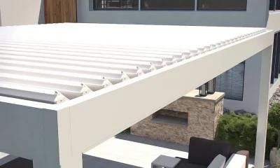 Waterproof PVDF Coating Free-Standing Aluminum Tilting Pergola for Garden