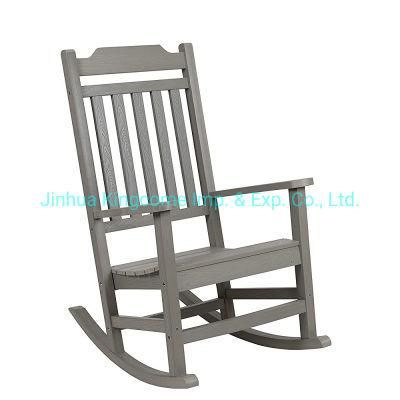 Outdoor Polystyrene Rocking Chair in Gray
