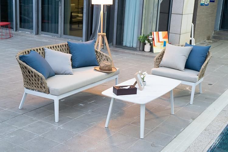 Luxury 4PCS Waterproof Lounge Outdoor Aluminum Garden Furniture Sofa Set