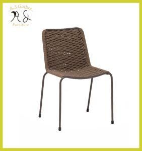 Outdoor Garden Furniture Metal Aluminium Rope Woven Stackable Dining Chair