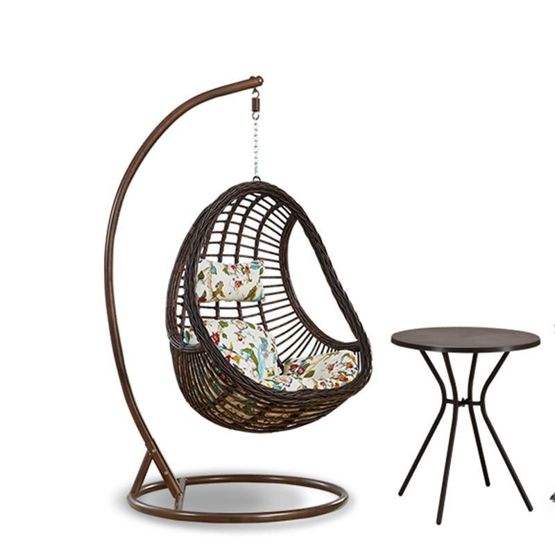 Comfortable Wicker Rattan Hanging Outdoor Garden Headrest Swing Wholesale Chair