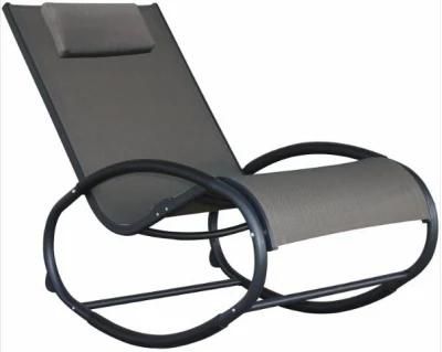 Custom Outdoor Indoor Mesh Fabric Metal Swing Rocking Chair for Adult.
