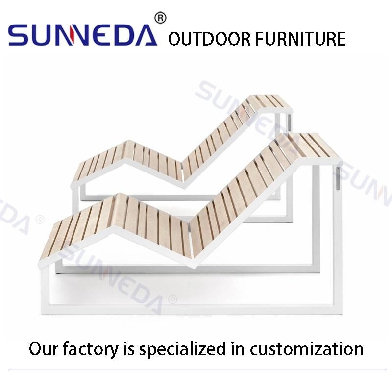 Simply and Elegant Aluminum Reclining Sun Lounger Bed for Pool Side