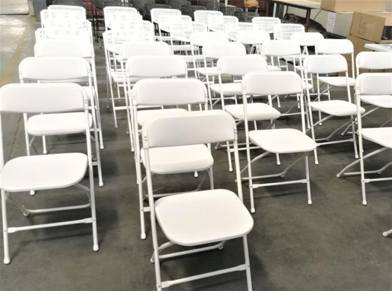 EU Standard White Blow Molding HDPE Plastic Folding Banquet Chair