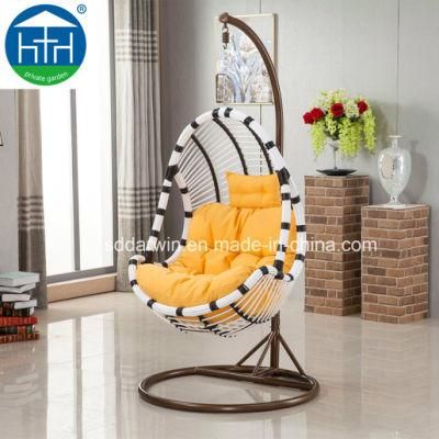Hotsale Outdoor Furniture PE Rattan Egg Swing Chair with Cushion