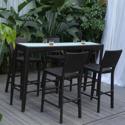 Hot-Sale Leisure Outdoor Furniture Garden Woven Dining Bar Chair