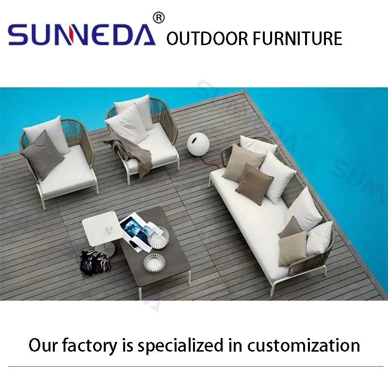 Best Selling Classic Durable Fashion Aluminium Alloy Metal Webbing Armchair Set