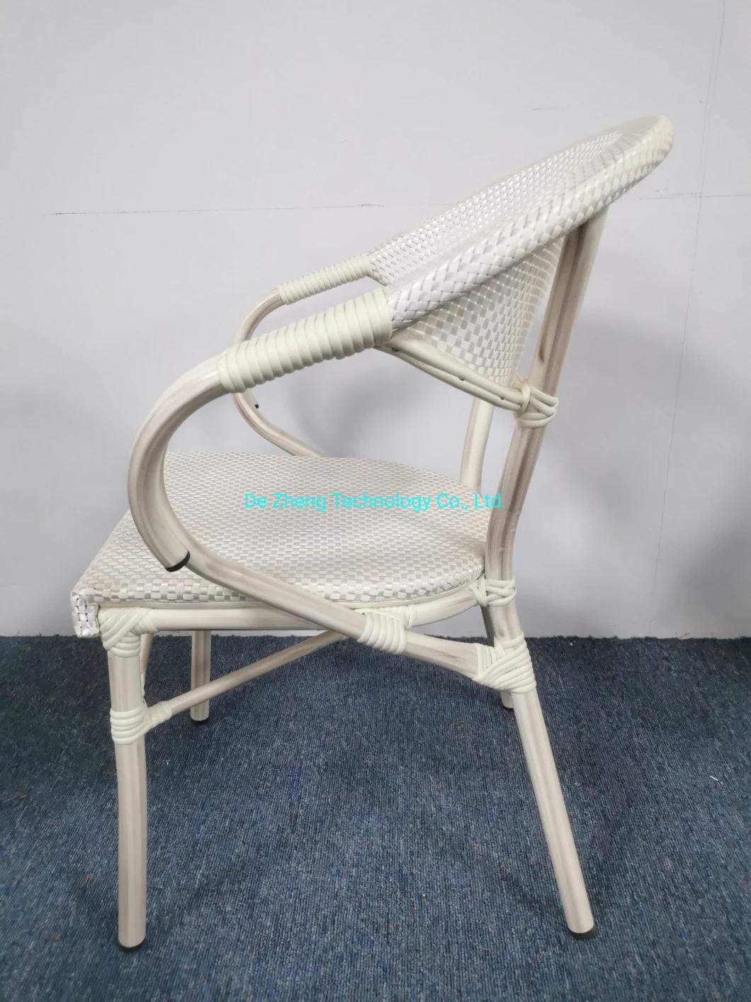 High Quality Powder Aluminum Wicker Chair Waterproof Garden Rattan Wicker Chair