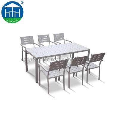 Garden Polywood Patio and Aluminum Frame Dining Table and Chair Outdoor Furniture