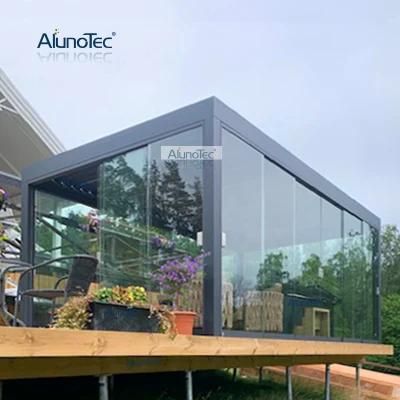 AlunoTec Exterior Opening Electric Louvre System Pergolas Kit Installation Gazebo Bioclimatica Aluminum Pergola