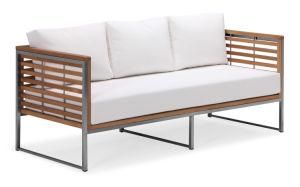 Teak Outdoor Sofa with Metal Legs