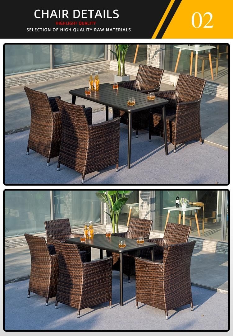 Outdoor Garden Rattan Patio Dining Table and Chair
