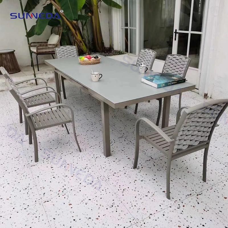 Outdoor Balcony Table Set with Waterproof Back Cushion Chair