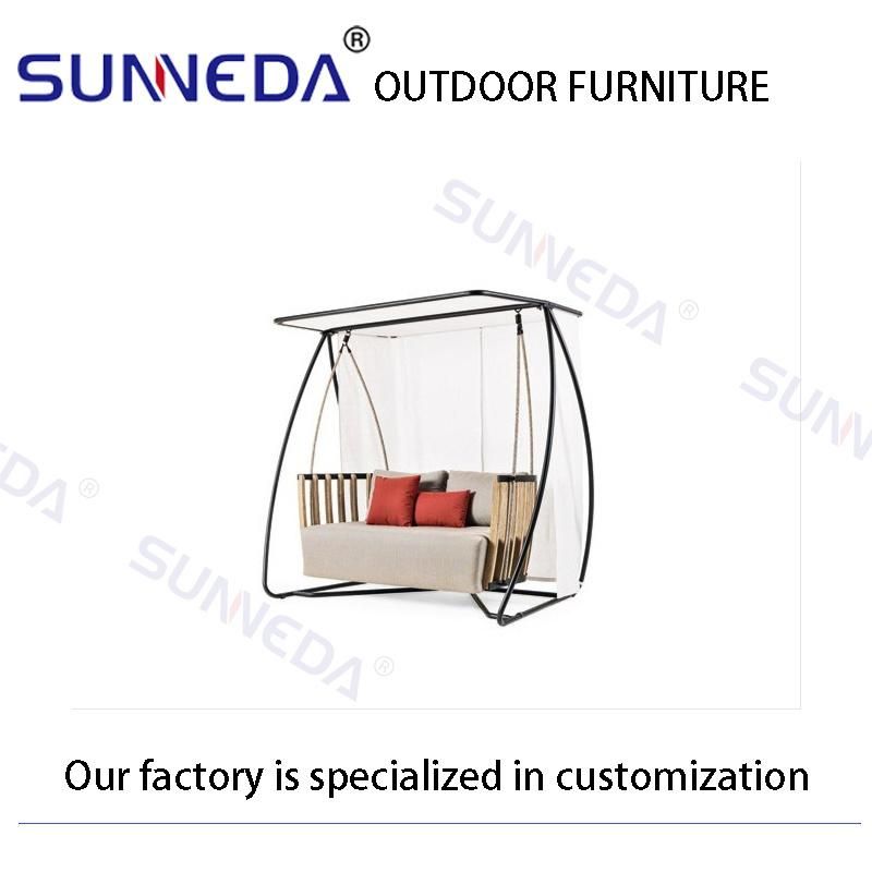 Beautiful Alu Frame Swing Soft Cushion Metal Frame Sun Lounger Set