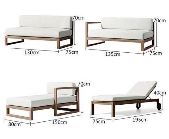 Luxury Modern Furniture Wooden Sofa Patio Furniture Modern Outdoor Teak Wood Sofa out Door Garden Furniture Wood Sofa