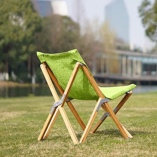 Wholesale Factory Price Portable Folding Wood Imitated Linen Fabric Folding Chair