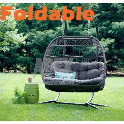 Outdoor Garden Patio Bistro Balcony Assembled Folding Egg Swing Chair