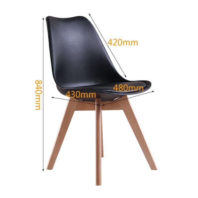 Living Room Dining Restaurant Plastic with Wood Legs Chair