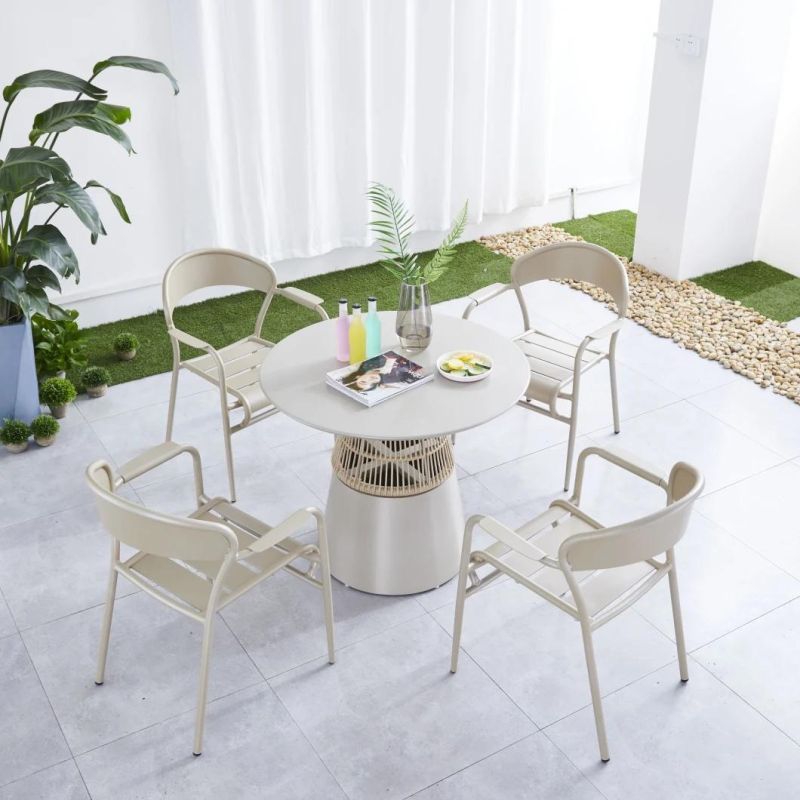 2021 New Design Aluminum Frame Metal Colorful Dining Bar Chairs