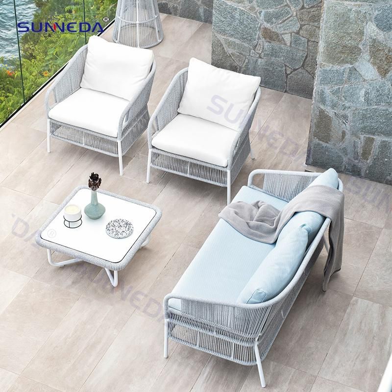 Hotel Patio Presentable Outdoor Villa Aluminum Frame Modern Leisure Wicker Rattan Patio Hotel Restaurant Outdoor Garden Furniture Sofa