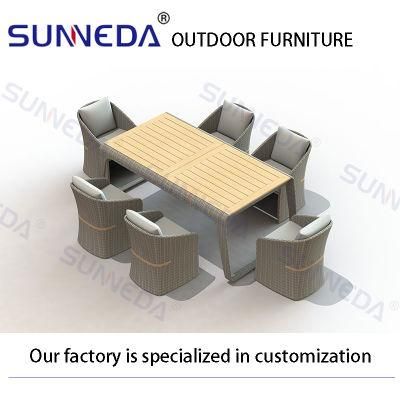 Patio Rattan Wicker Beautiful Wide Table Meeting Chair