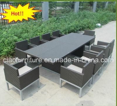 Fish Bone Weaving PE Rattan Dining Set Furniture