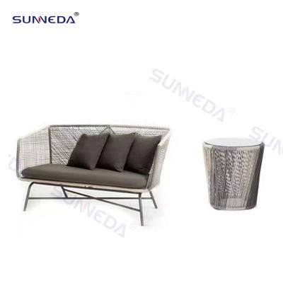 Outdoor Balcony PE Rattan Aluminum Frame Courtyard Hotel Sofa