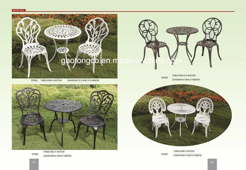 Fendias Outdoor Patio Furniture Tulip Design Cast Aluminum 3 Piece Bistro Set in Antique Copper