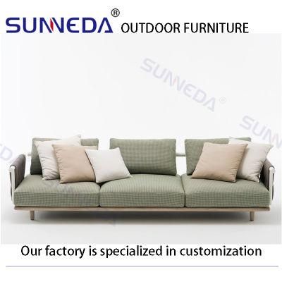 with Waterproof &amp; Back Cushion Aluminum L Shape Garden Sofa Set for Home