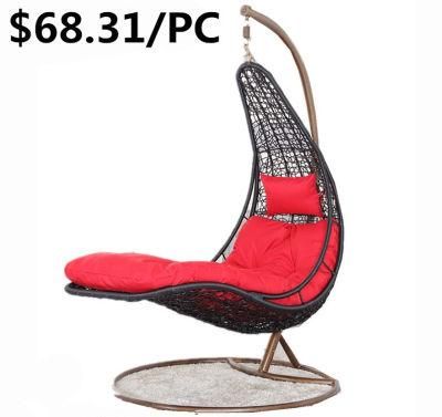 Customized Design Wicker Rattan Outdoor Patio Maple Hanging Swing Chair