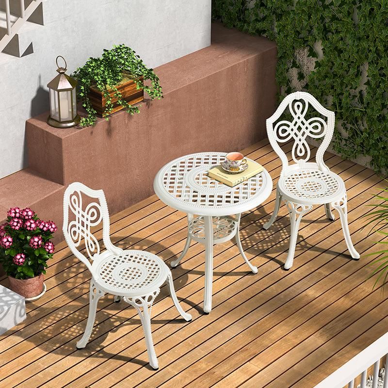 Outdoor Cast Aluminum Table Waterproof Cast Aluminum Table and Chairs