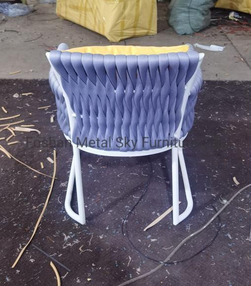 Outdoor Metal Wicker Rope Garden Hotel Restaurant Courtyard Rattan Chair