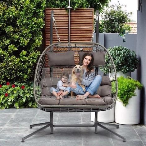 Outdoor Garden Patio Bistro Balcony Assembled Folding Egg Swing Chair