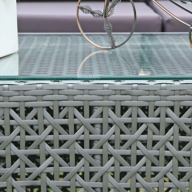 2022 Factory New Design Outdoor Rattan Furniture Sofa Set with Ottoman