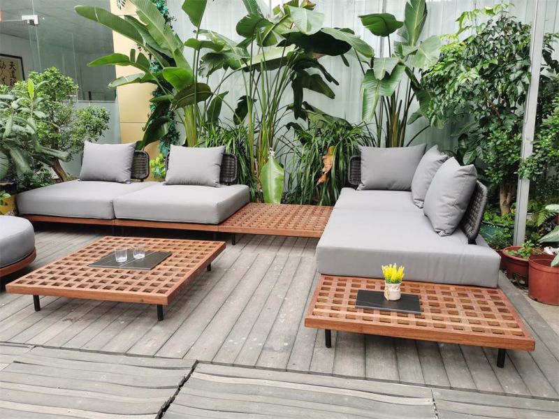 Modern Style Garden Outdoor Patio Outdoor Wooden Furniture Sofa Set