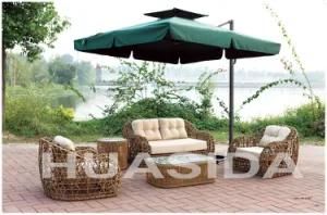 Outdoor Leisure Hollow Circle PE Rattan 4-PCS Sofa Set