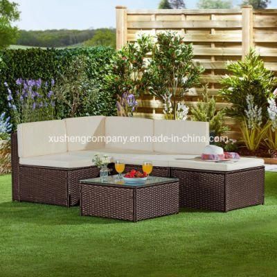 Outdoor Furniture 4PCS Kd L-Shape Rattan Sofa Set