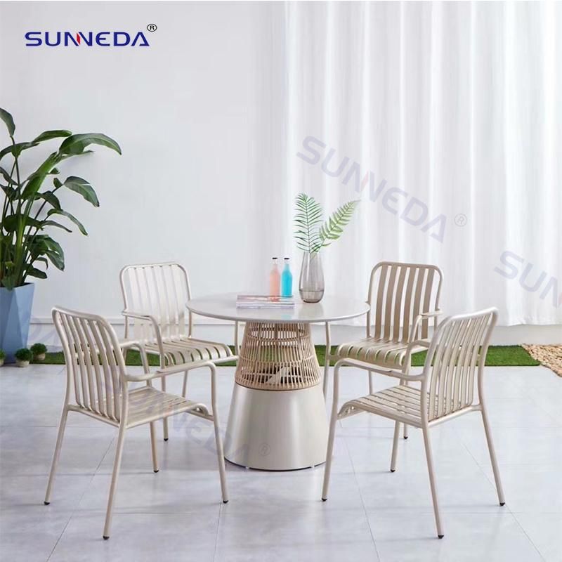 Personalized Waterproof Complete Aluminum Chair Fresh Courtyard Outdoor Dining Set