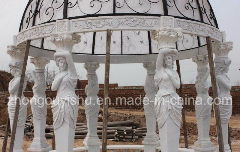 White Natural Marble Garden Gazebo