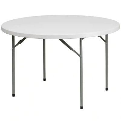 Outdoor 4 Foot 120cm Plastic Portable White Round Folding Table