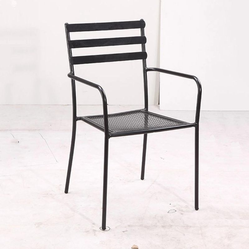 Flat Armchair Us Popular Restaurant Dining Room Iron Furniture Outdoor Steel Wire Chair
