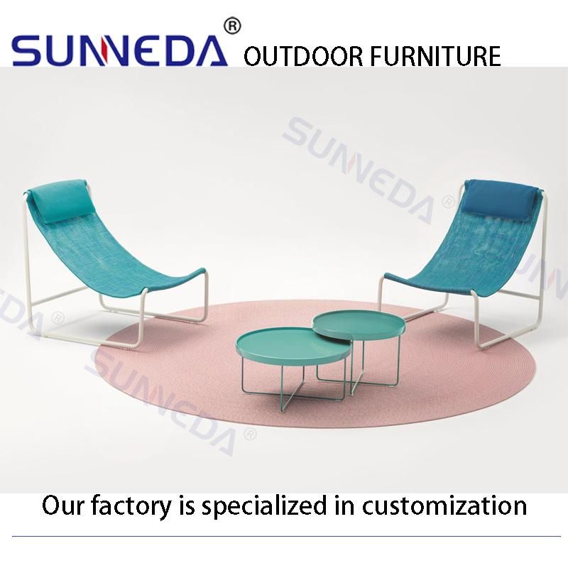 Beach Sun Lounge Bed Aluminum Sofa Simple Chair Outdoor Furniture