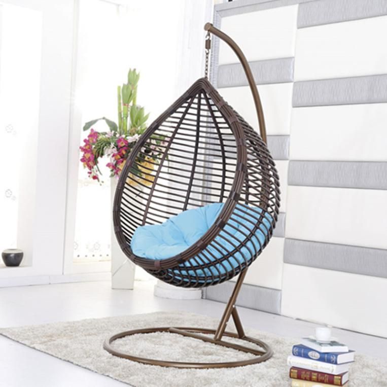 Luxury Modern Outdoor Garden Lounge Wicker Rattan Padded Swing Chair