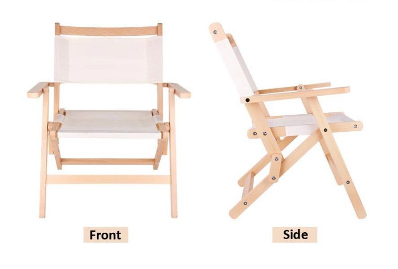 Wooden Outdoor with Polyester Fabric Folding Beach Chair