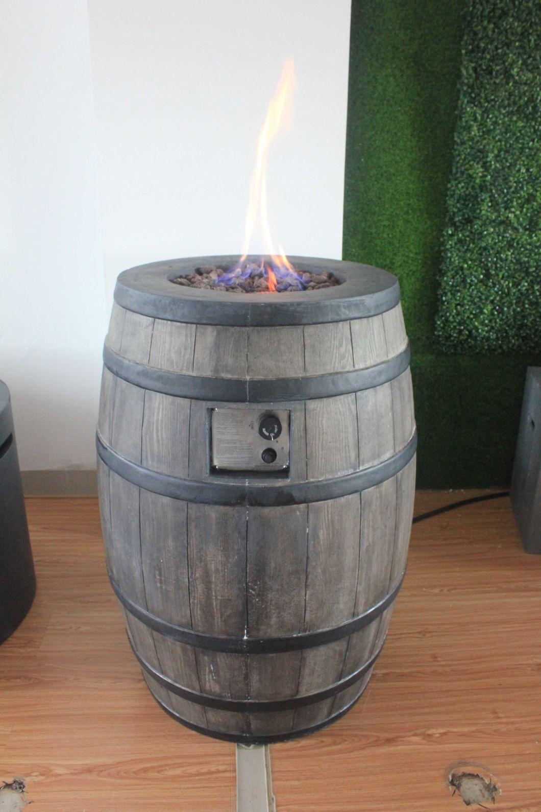 Barrel Oak Bucket Fire Pit Outdoor Gas Lp Propane