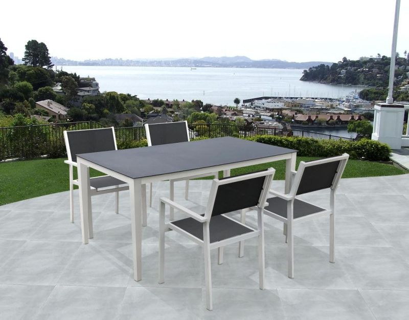 Metal European OEM Black Patio Set Best Outdoor Dining Sets
