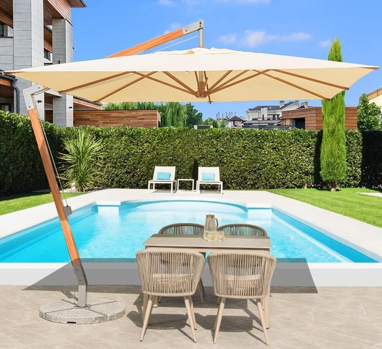 Outdoor Seven Roman Umbrella Sun Beach Parasol Cantilever Hanging Umbrella