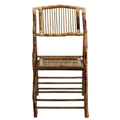 Comfortably Curved Back American Champion Bamboo Folding Chair